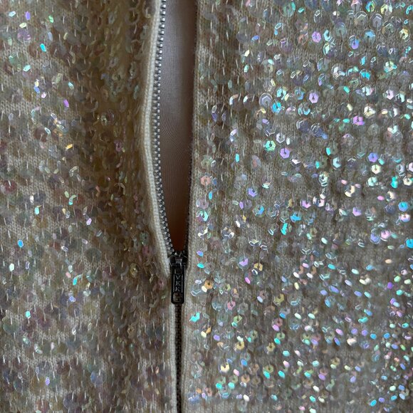 Amazing Iridescent Sequin Top with Jeweled Neckline - Vintage 50's-60's - Picture 9 of 14